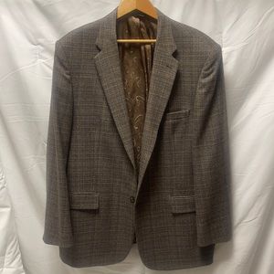 Brown/Gray/Blue wool blend sport coat